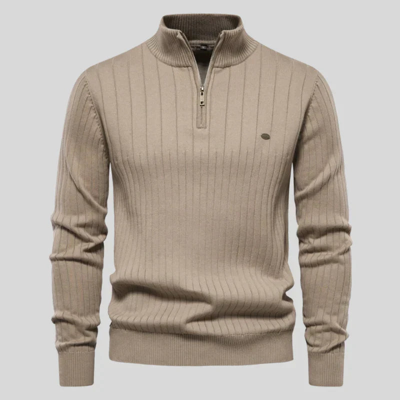 Philipp – klassisk sweater med halv lynlås