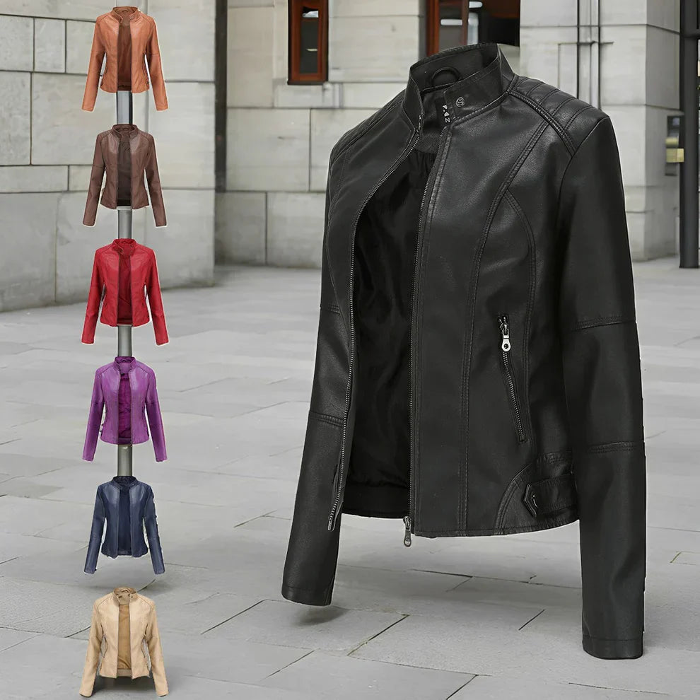 Martha – stilfuld, slimfit læderjakke til kvinder