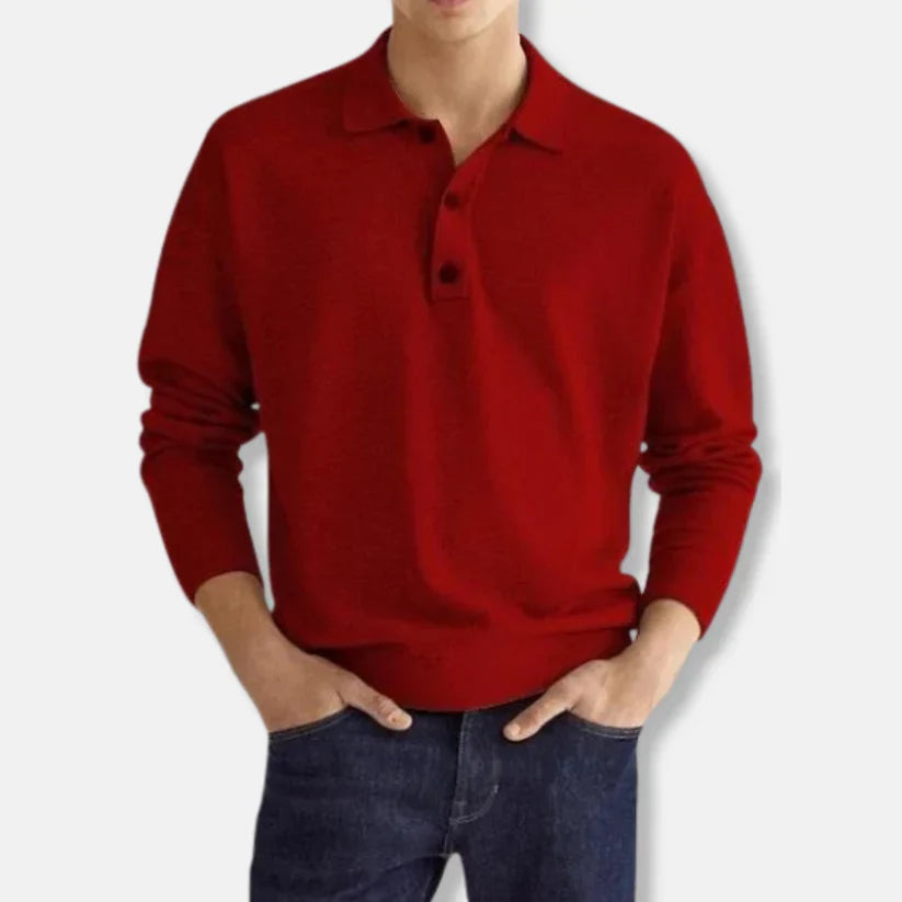 Johan – pullover med polokrave lavet af bomuldsblanding