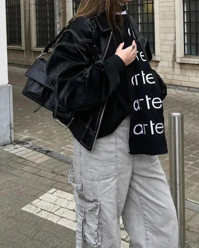 Chic bomberjakke i læder til kvinder - Khalil