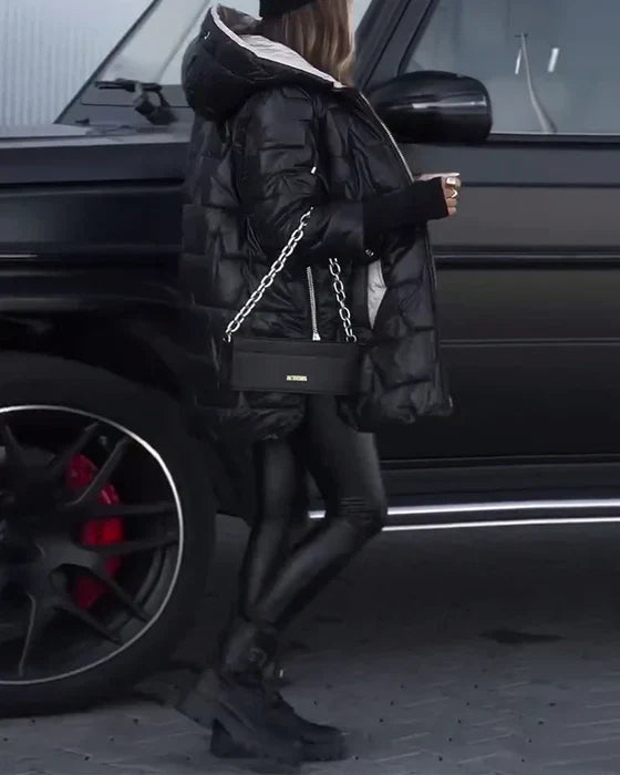 Casual – polstret jakke med farveblokering, snøre og lynlåslukning