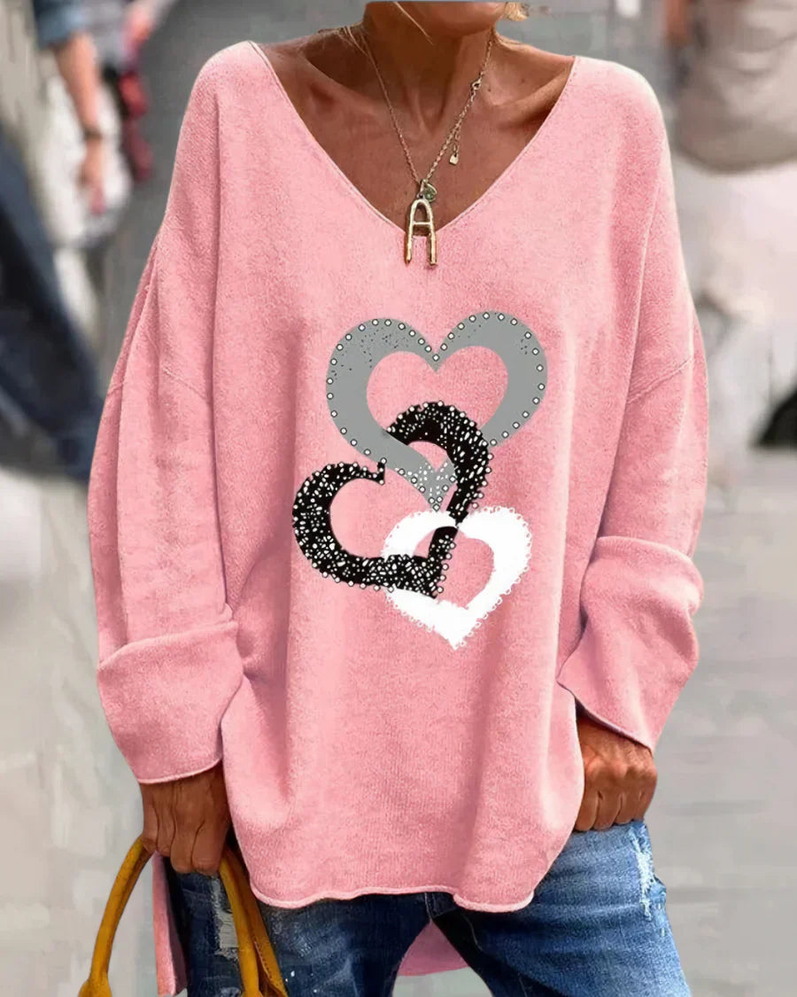 Flosa - behagelig grafisk sweater til kvinder