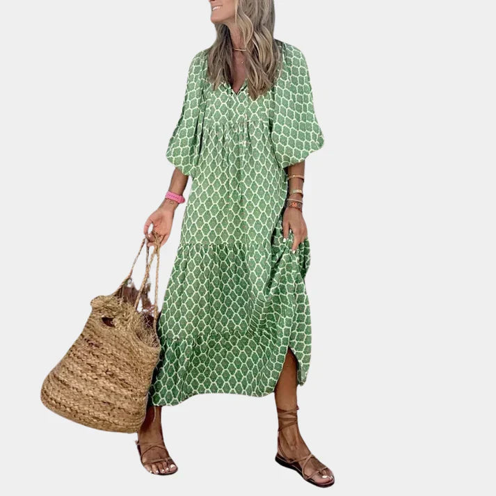 Trendy og behagelig lang damekjole