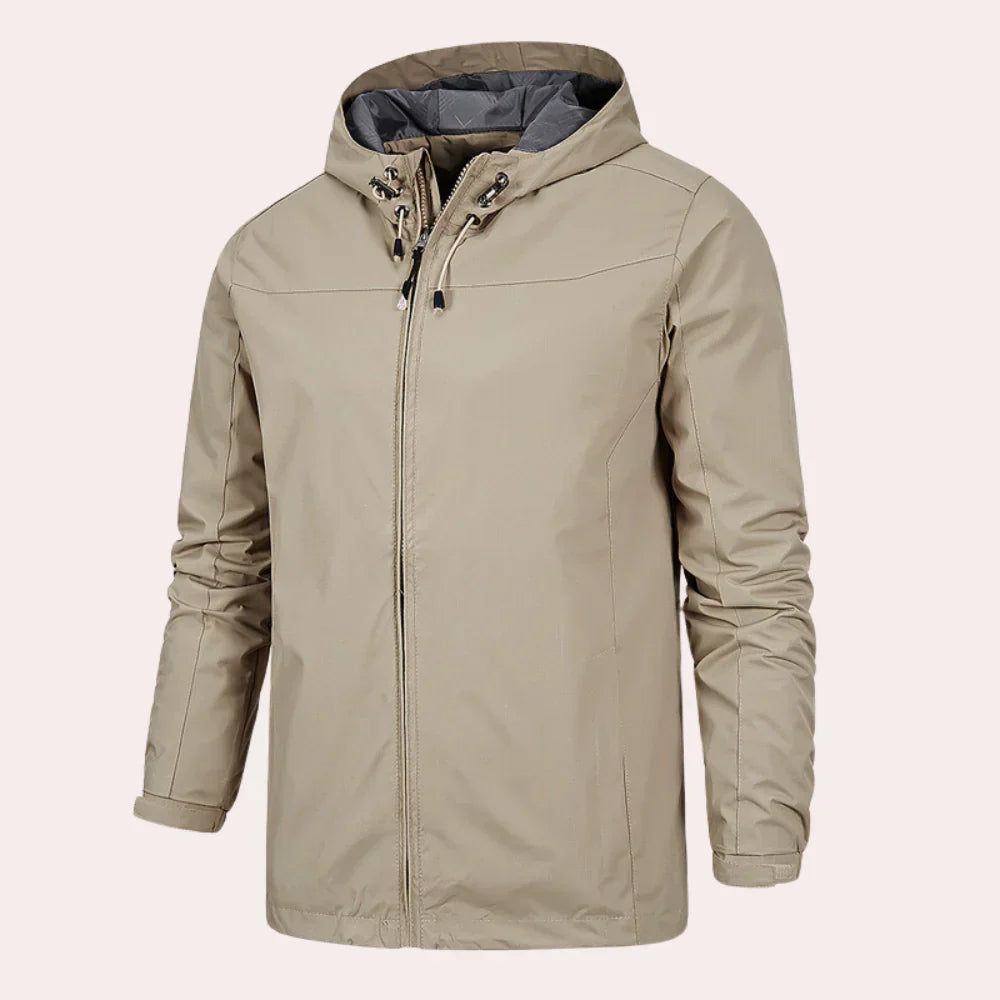 Herre vindjakke med hætte