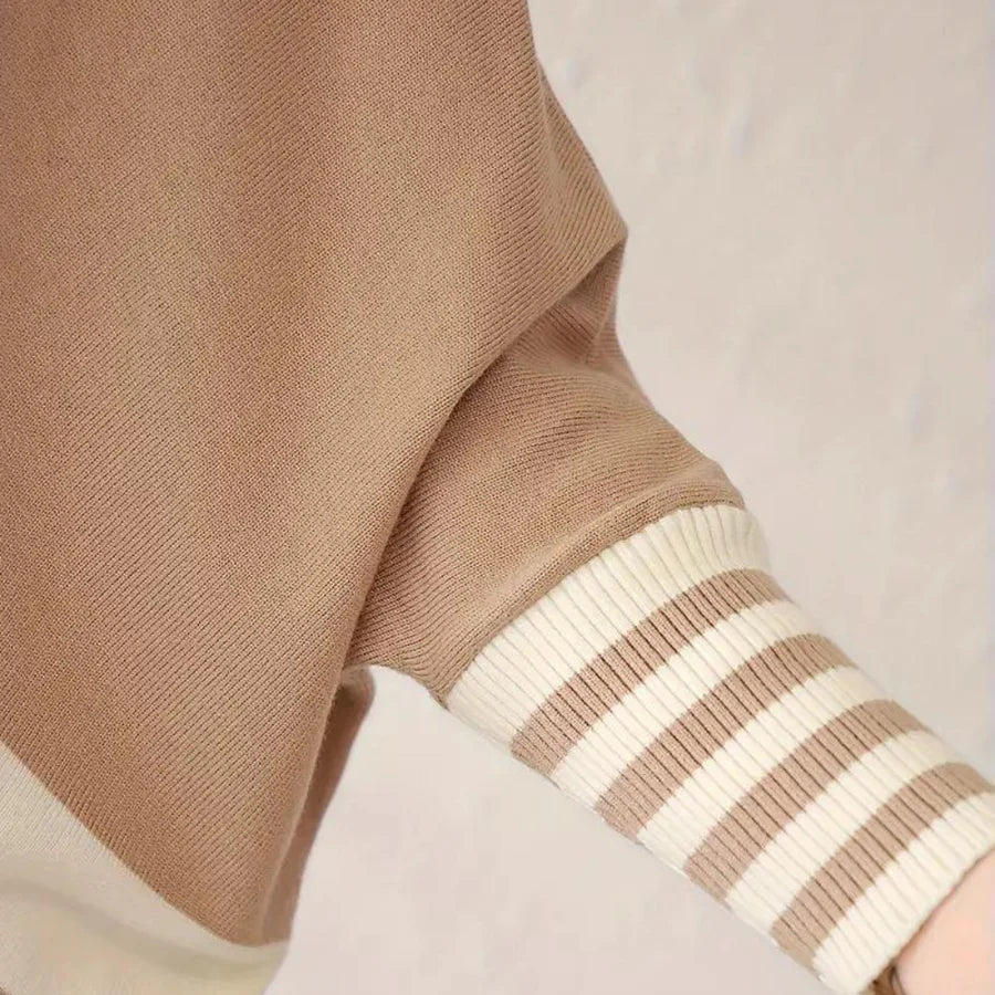 Oleda - hyggelig stribet flagermus-sweater til kvinder