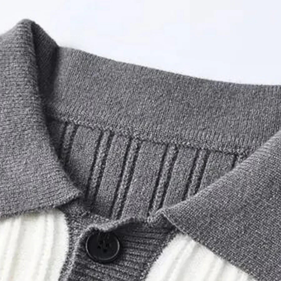 Toncse - langærmet strikket polo til mænd