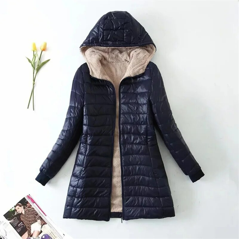 Elysiane lange jas - lichtgewicht damesjack met fleece inleg voor de winter