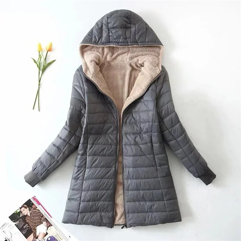 Elysiane lange jas - lichtgewicht damesjack met fleece inleg voor de winter