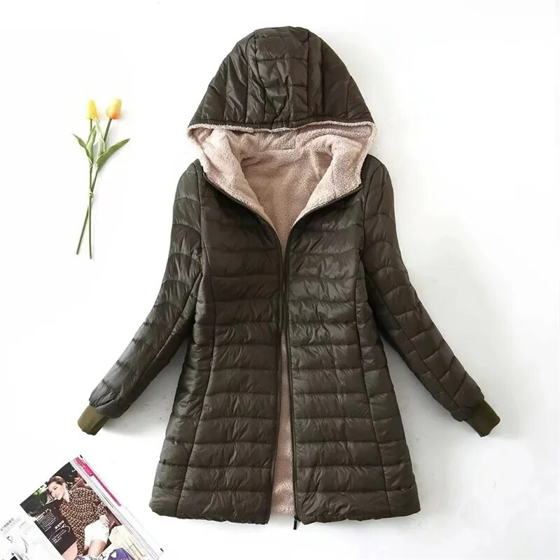 Elysiane lange jas - lichtgewicht damesjack met fleece inleg voor de winter