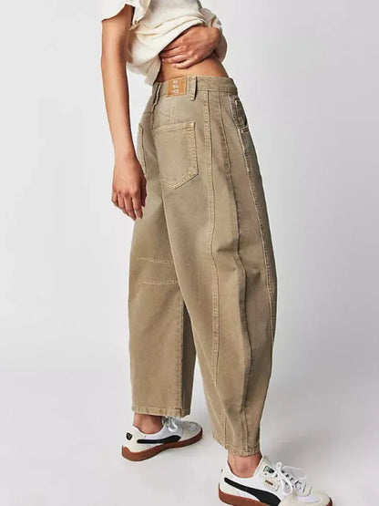 Vidtskårne jeans til kvinder i en afslappet stil til vinteren