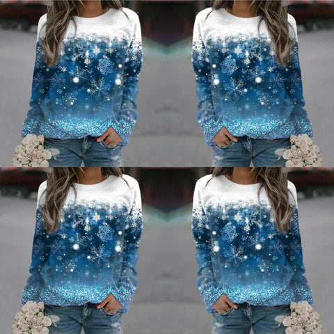 Eva - unik sweater med sneprint