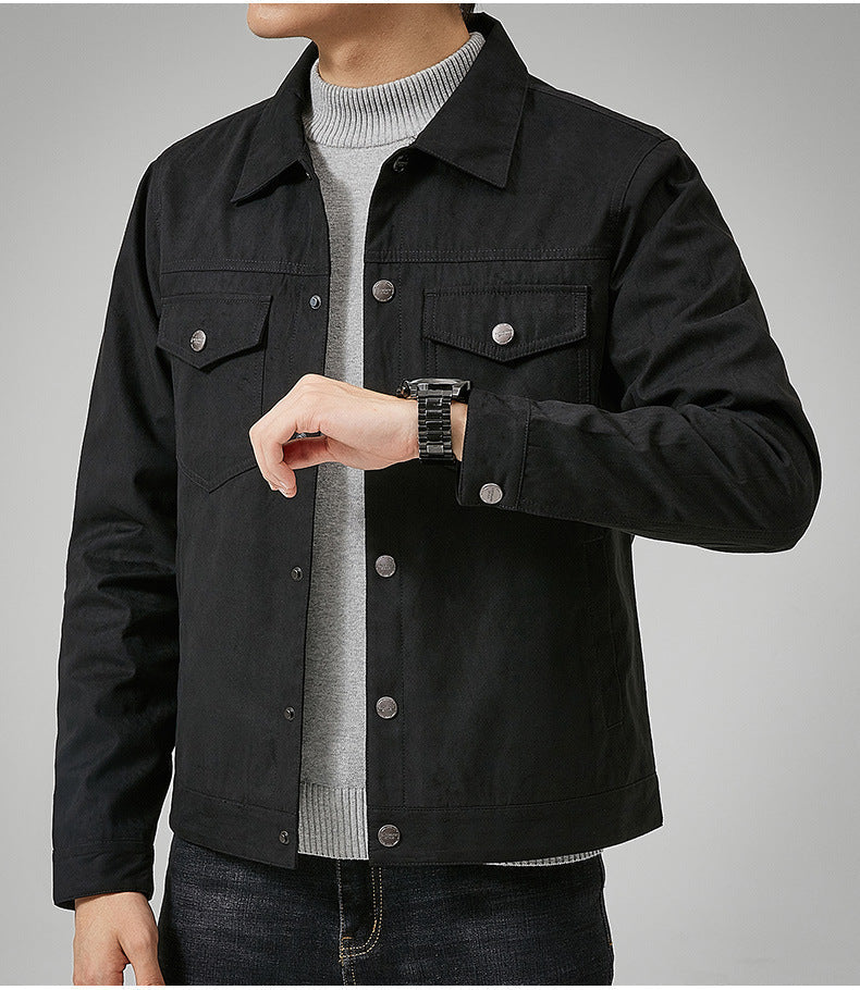 Viktor – herrejakke i imiteret ruskind med knaplukning og brystlomme