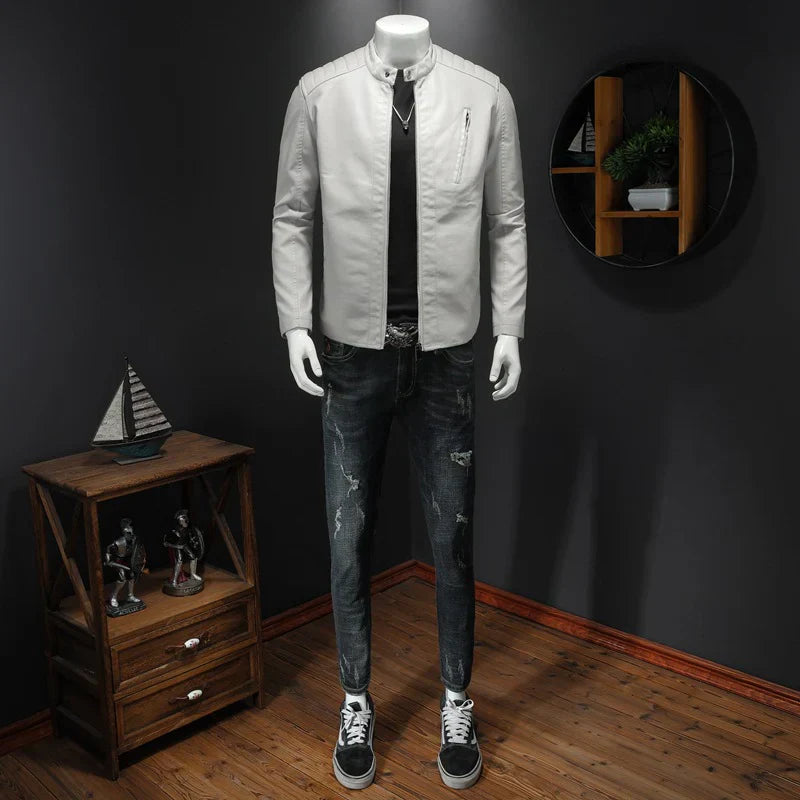 Calvin - premium herrebiker læderjakke