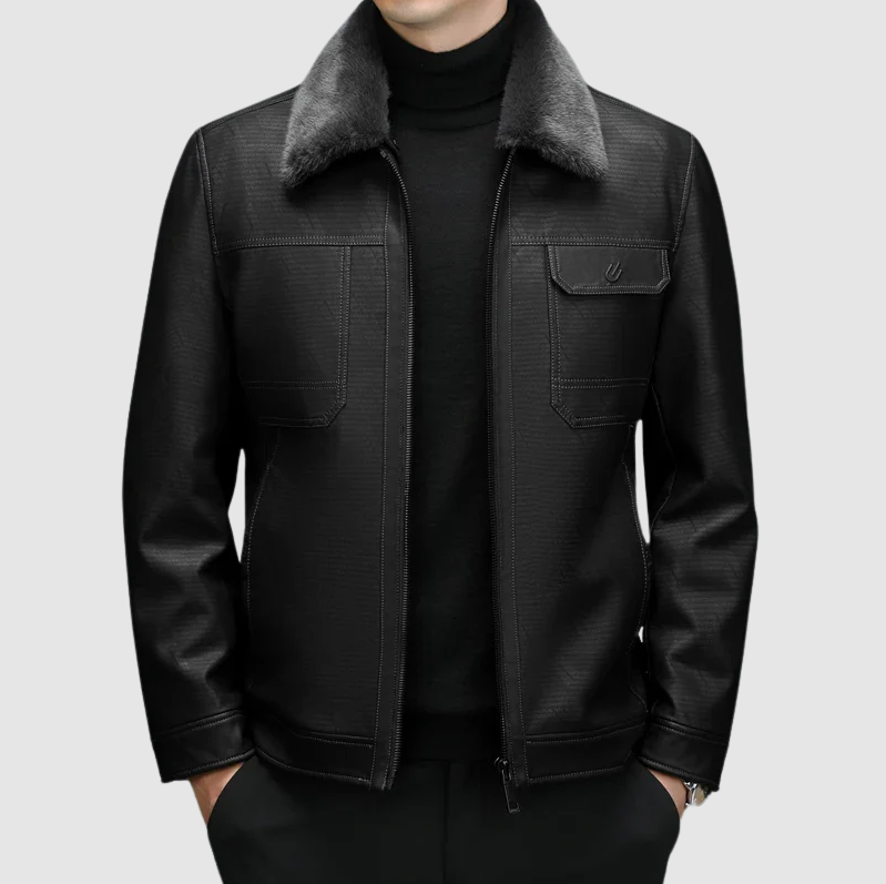 Klassisk fåreskindsjakke til mænd til alpine eventyr