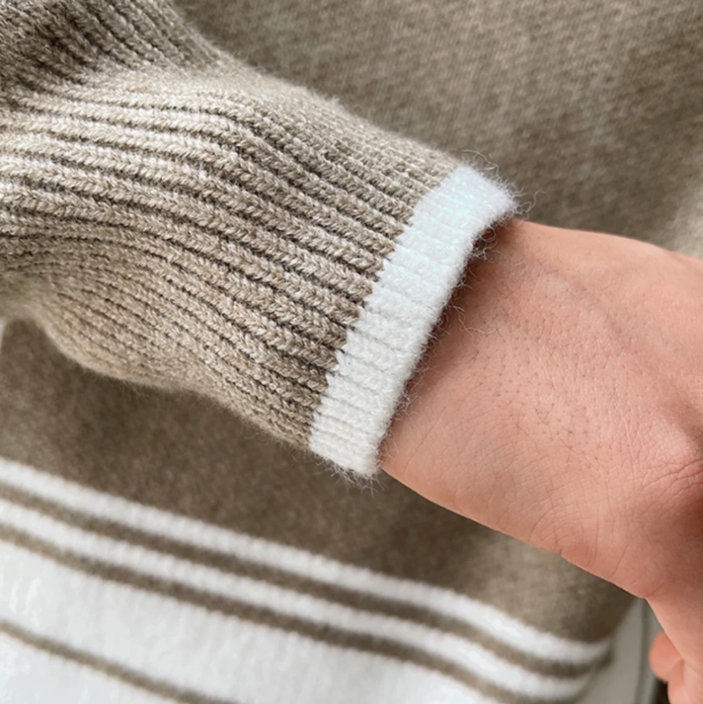 Razvan – moderne strikket herresweater med rund hals