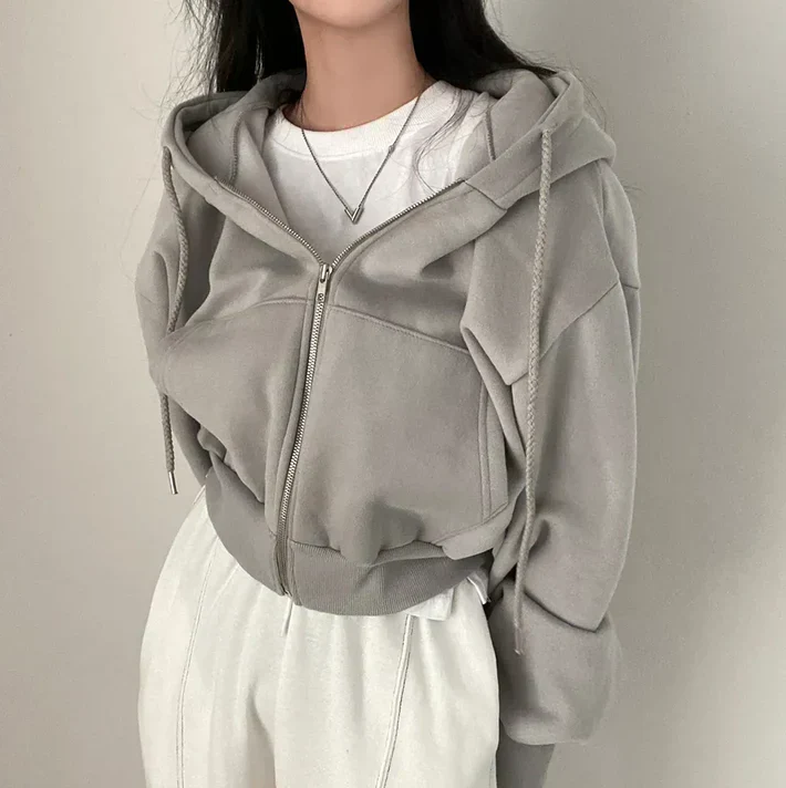 Jona - vintertrøje til kvinder med lynlås - afslappet, oversized stil