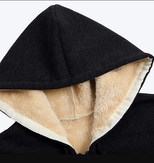 Lena l jakke med hætte, foret med kunstpels