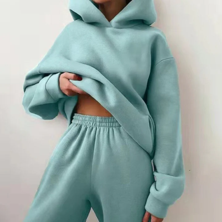 Josephine træningsdragt - afslappet 2-delt hættetrøje og sweatpants sæt til kvinder