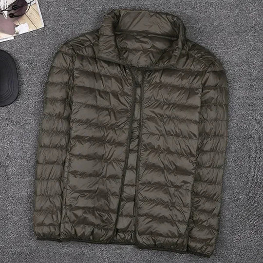 Ultralet dunjakke - hætte - lynlås - let pufferjakke vinterjakker til mænd