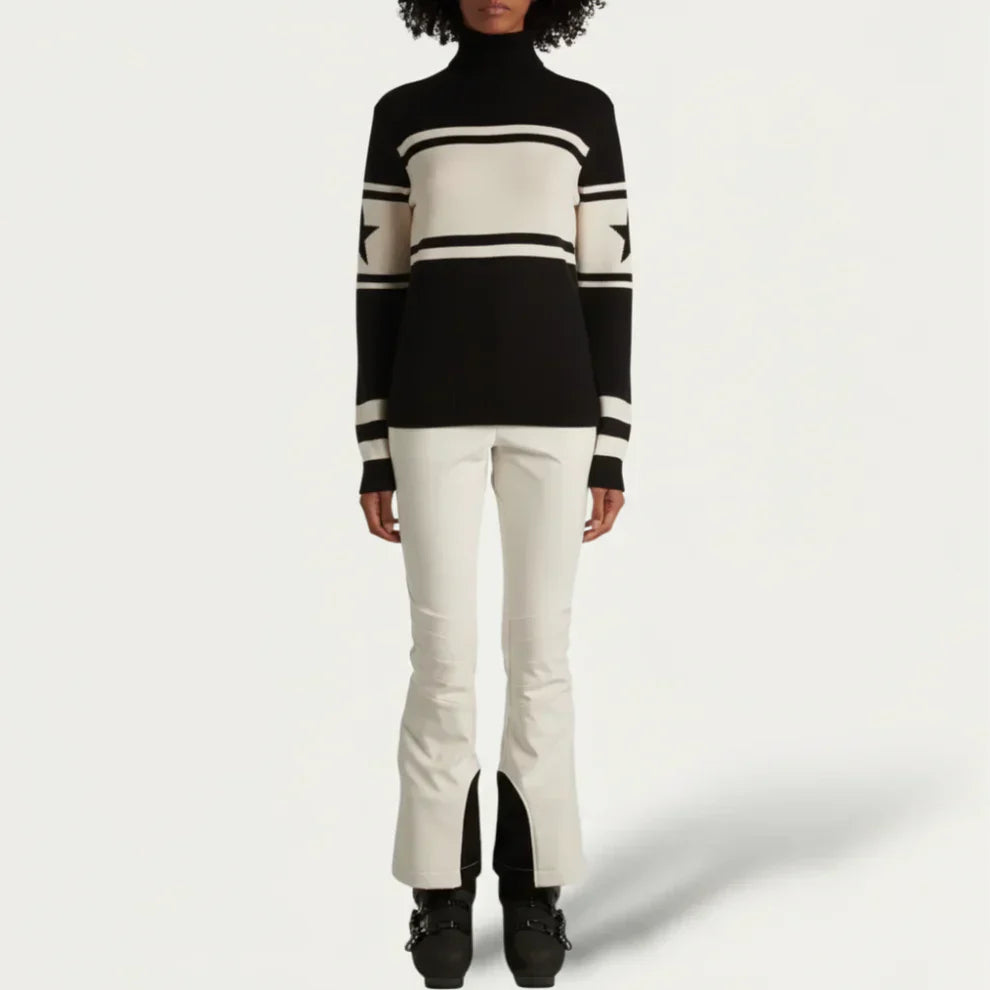 Stribet rullekravetrøje til kvinder