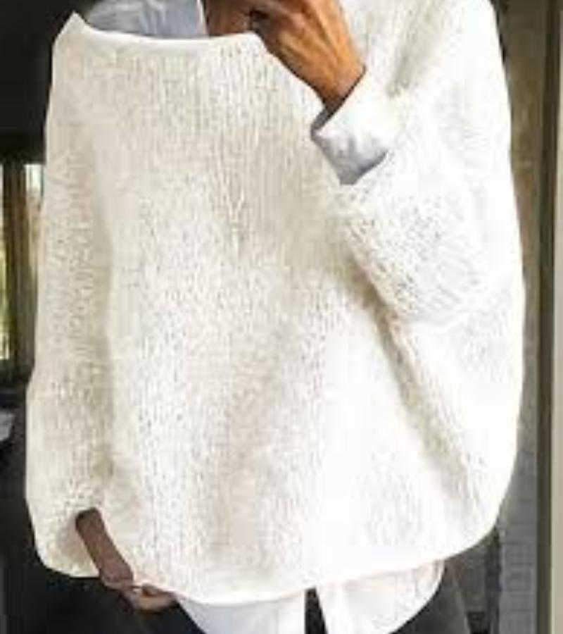 Oversized strikket dametrøje | blødt og hyggeligt