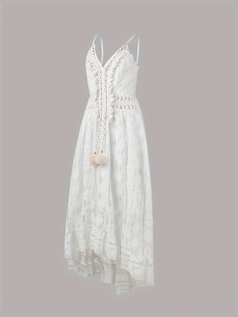 Olivia - feriekjole med v-hals med spaghetti-rem