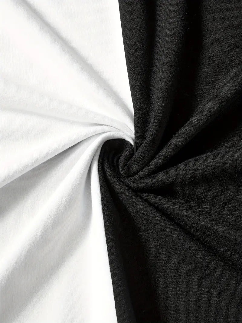 Robert – stilfuld color block t-shirt med korte ærmer og rund hals