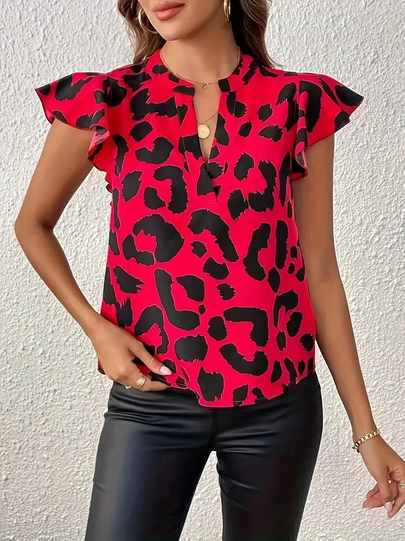 Isabella – afslappet bluse med leopardprint