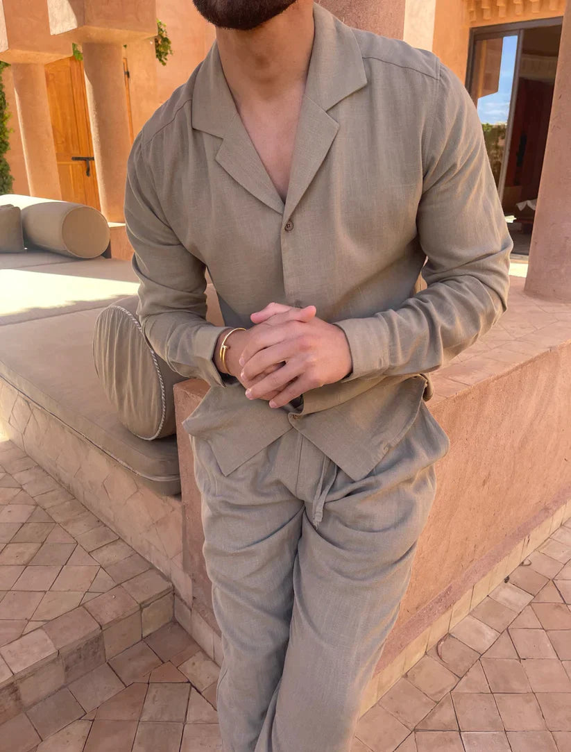 Alejandro - olivengrøn hørskjorte