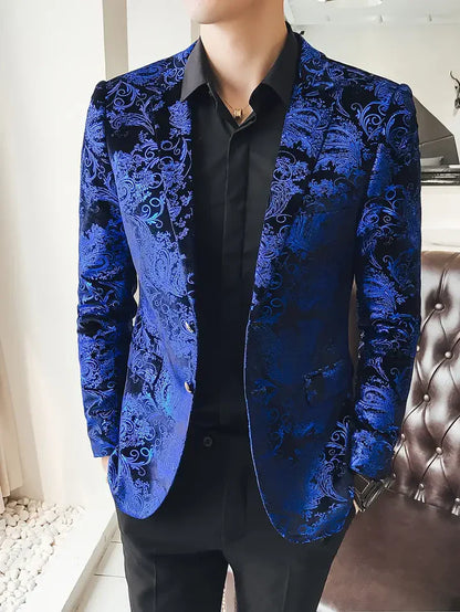 Stilfuld og elegant herreblazer i barokmønster