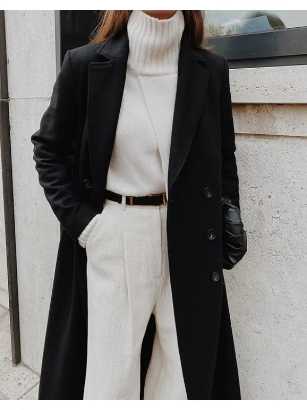 Muriel - sort afslappet vinterfrakke