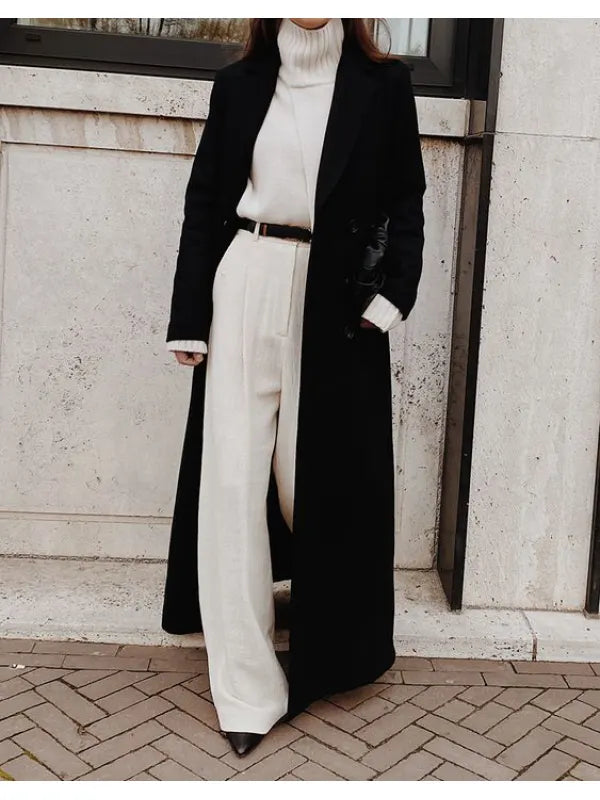 Muriel - sort afslappet vinterfrakke