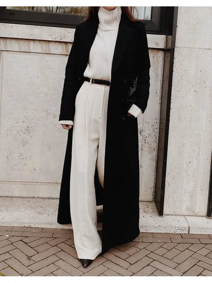 Muriel - sort afslappet vinterfrakke