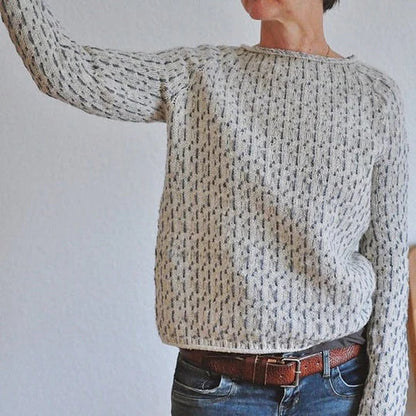Louisa - smart grå sweater med rund hals