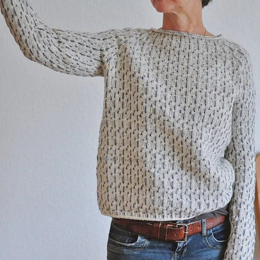 Louisa - smart grå sweater med rund hals