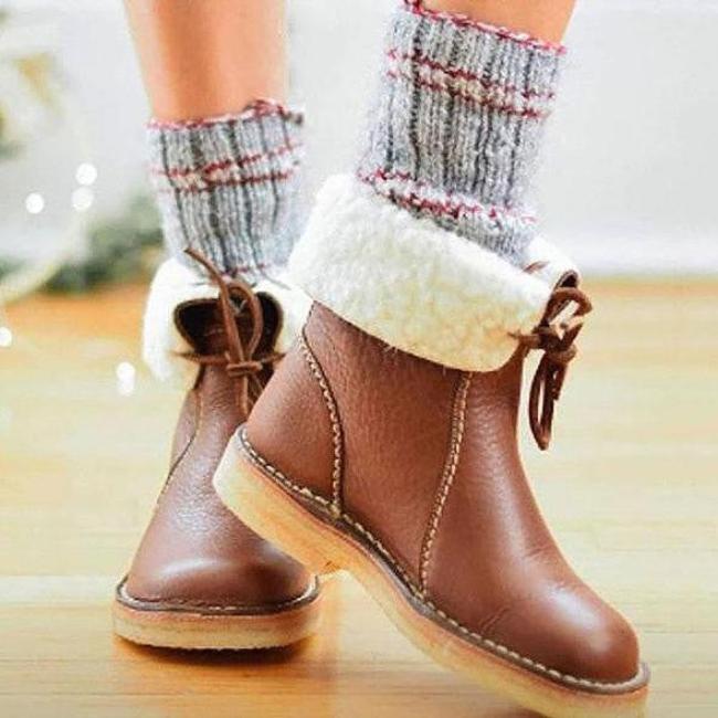 Helena - bottes en cuir doublées de laine pour femmes