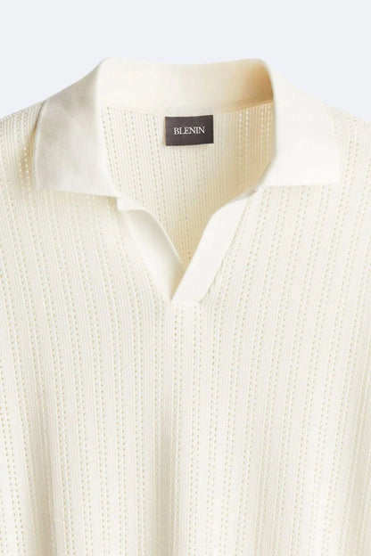 Stilfuld strikket poloshirt – herre