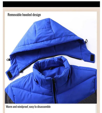 Hættejakke med justerbart design i trefarvet look