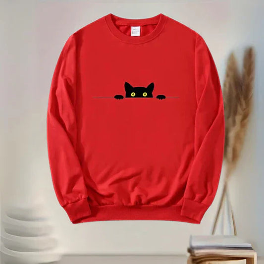 Victoria - legende sweatshirt til kvinder med sort katteprint