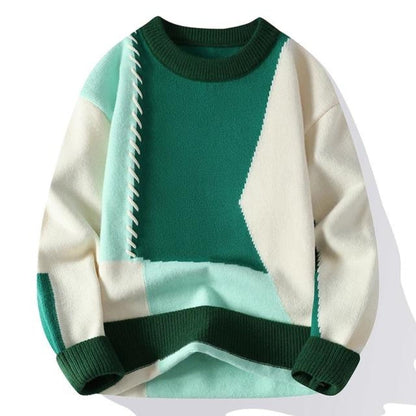 Patchbold - iøjnefaldende strikket designertrøje til mænd