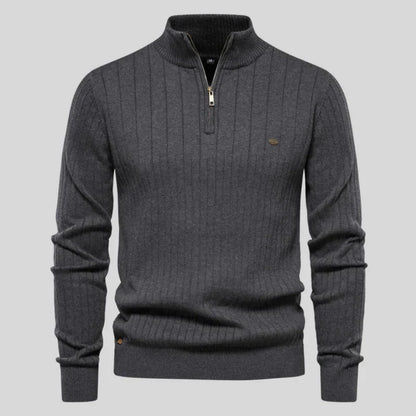 Philipp – klassisk sweater med halv lynlås