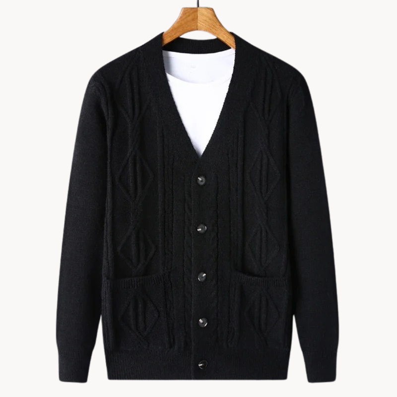 Amedeo - sofistikeret ribstrikket herrecardigan