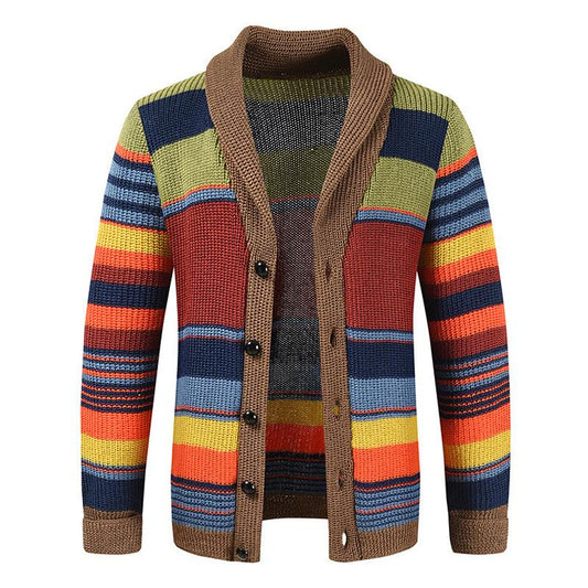 Herre retro vest med farveblokke og knaplukning