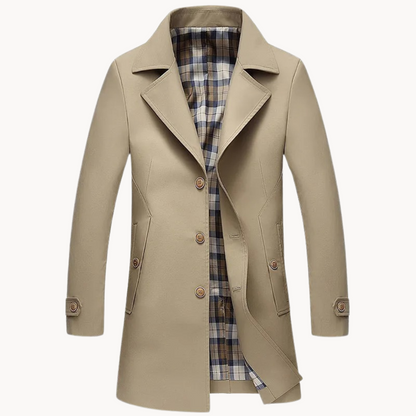 Nomad - slidstærk vindtæt trenchcoat til mænd med design
