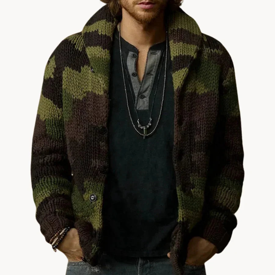 Camouflage - cool herrevest med camo strik design