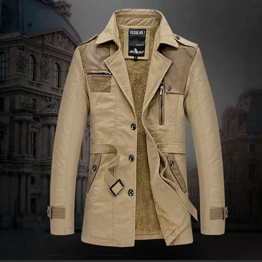 Lodewijk - elegant isoleret lang trenchcoat til mænd