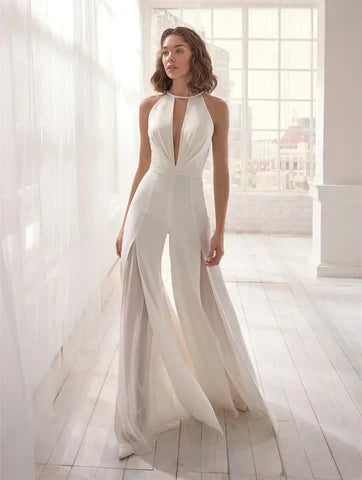 Liv - elegant jumpsuit med v-hals