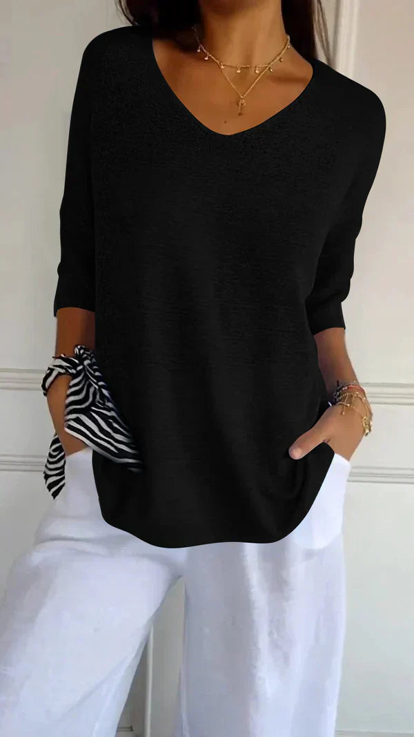 Lilly - elegant top med v-udskæring