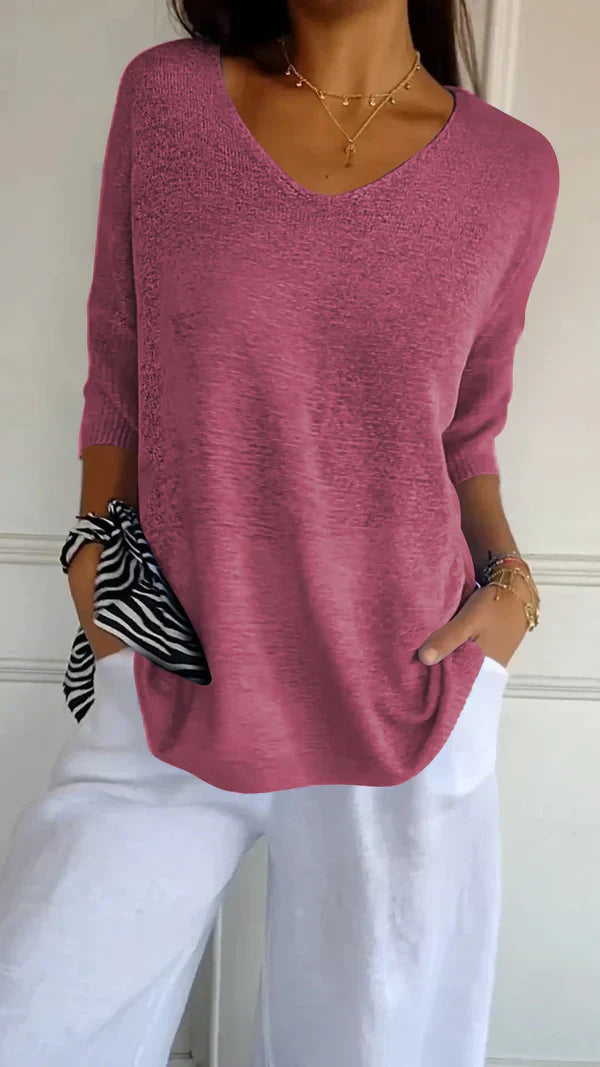 Lilly - elegant top med v-udskæring