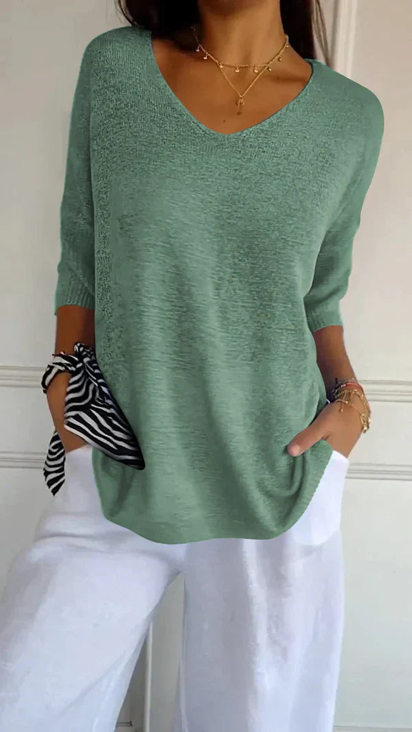 Lilly - elegant top med v-udskæring